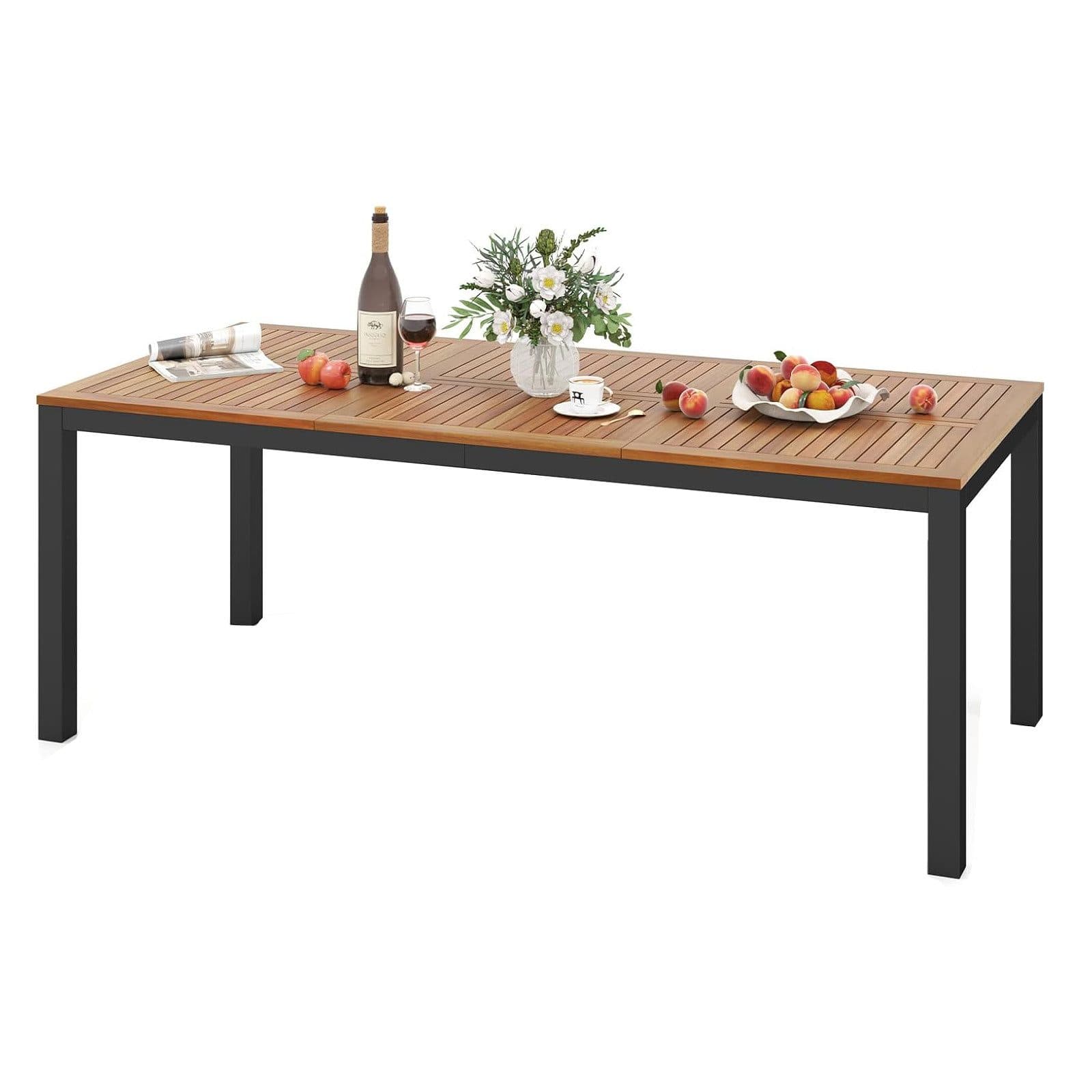 KOMFOTTEU Gartentisch mit Schirmloch für 8 Personen - Bild 2