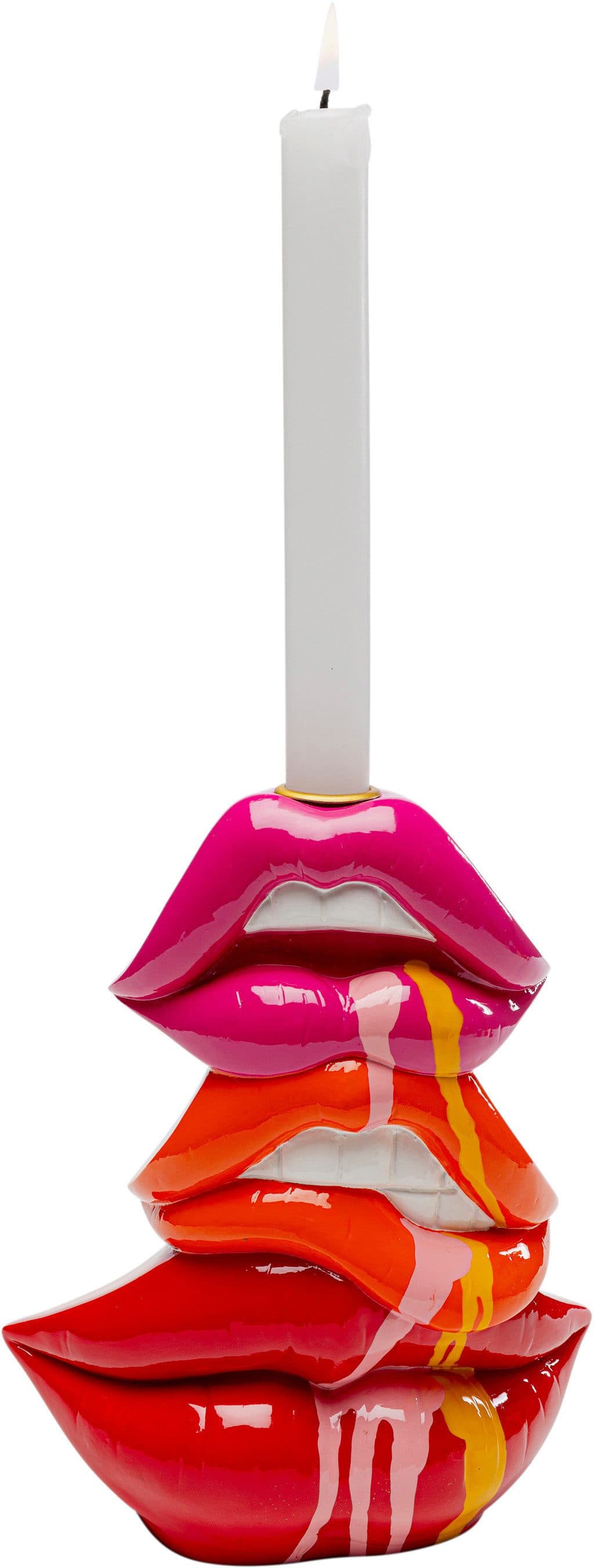 KARE DESIGN Kerzenständer Lips Bunt Handbemalt Kussmund Form - Bild 2