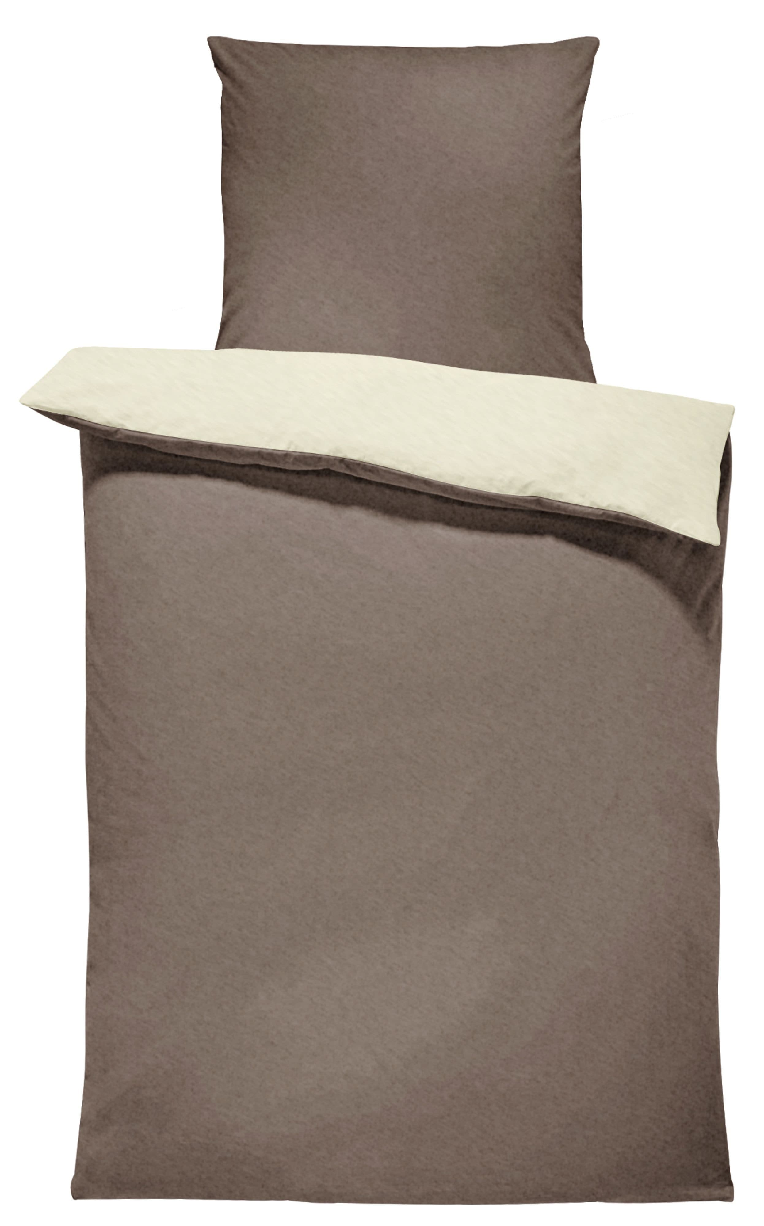 One Home Bettwäsche Doubleface Fleece Beige 2-teilig Wendebettwäsche - Bild 2