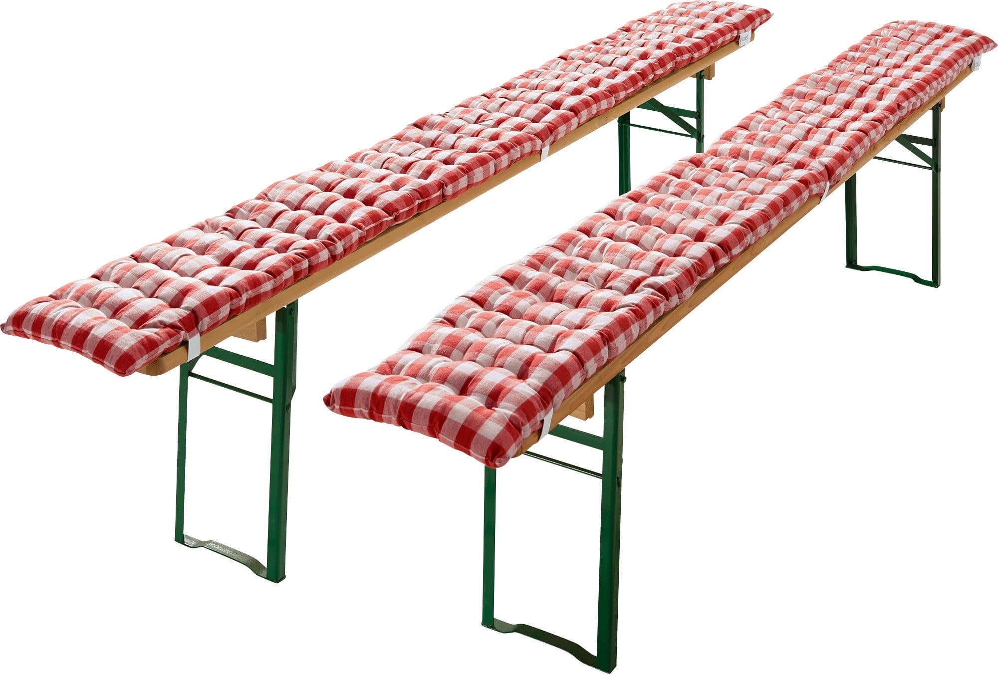 REDBEST Bierbank-Auflage "Nashville" 2er-Pack Karo Rot - Bild 2