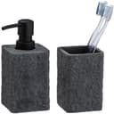WENKO Badaccessoire-Set Villata Grau Schwarz Polyresin 2-tlg. Bild 2