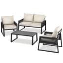 tectake Gartenlounge-Set 4-tlg. Grau Rope-Design Aluminium Bild 2