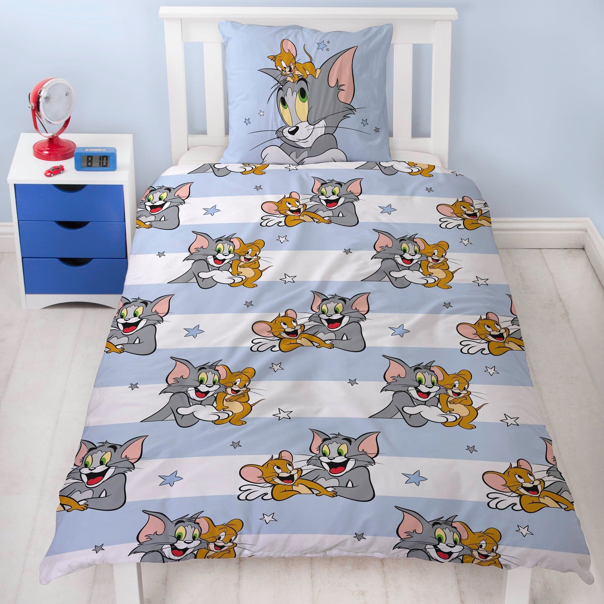 Familando Kinderbettwäsche Tom & Jerry Mäusejagd 135x200 + 80x80 cm Baumwolle - Bild 2