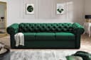 MOEBLO Chesterfield-Sofa AVIA 3-Sitzer Dunkelgrün mit Schlaffunktion Bild 2