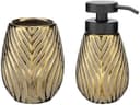WENKO Badaccessoire-Set Idro Gold Keramik mit Linien-Struktur Bild 2