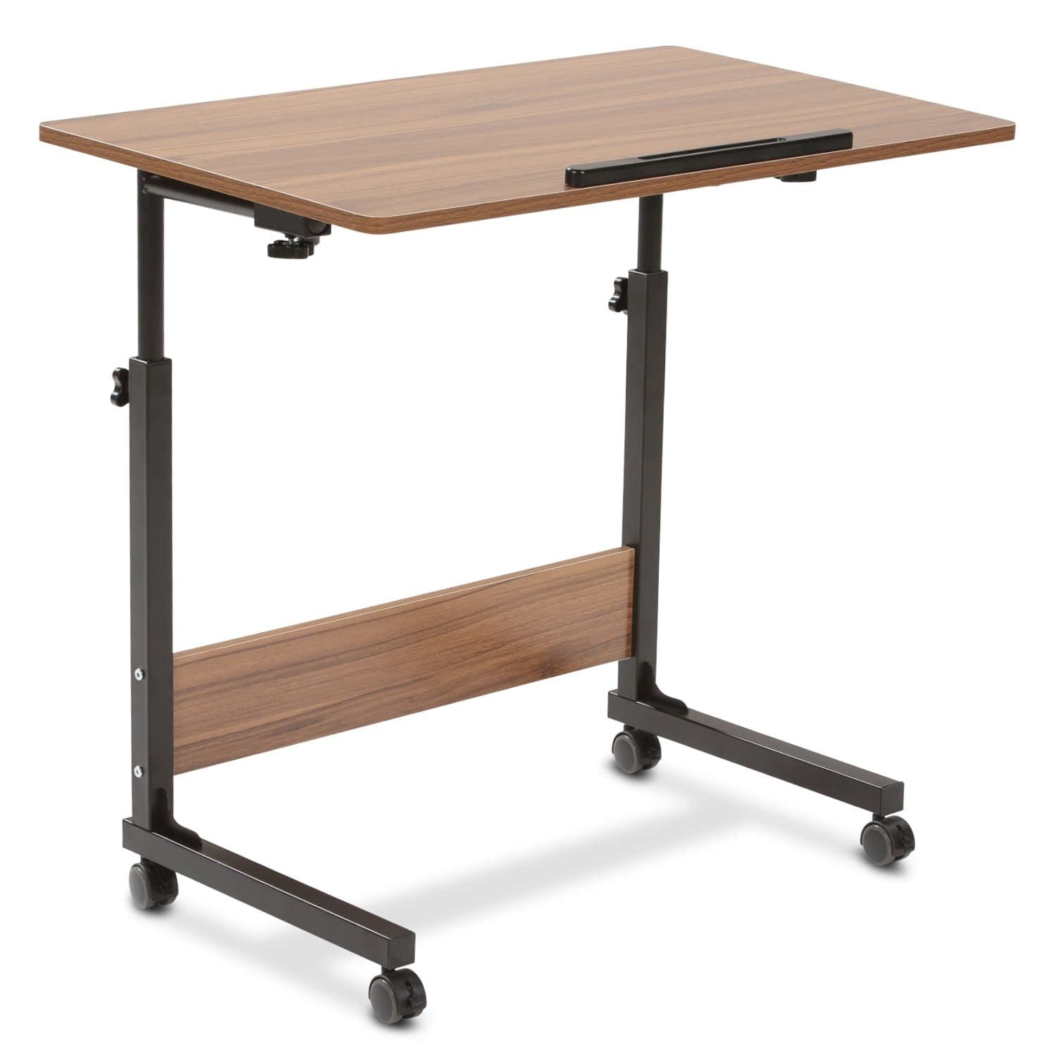 ELONEO Beistelltisch höhenverstellbar mit Rollen Holz-Optik Weiß - Bild 2