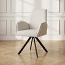 Jiexi Armlehnstuhl Modern Beige Stoff Metallgestell Bild 2