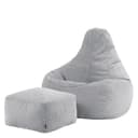 Icon Sitzsack Sessel mit Rückenlehne Dalton Grau mit Hocker XXL Bild 2