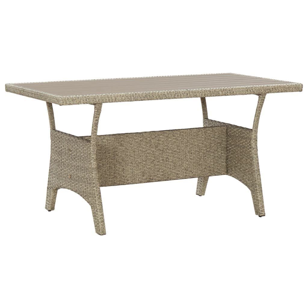 vidaXL Gartentisch Grau Poly Rattan Outdoor - Bild 2