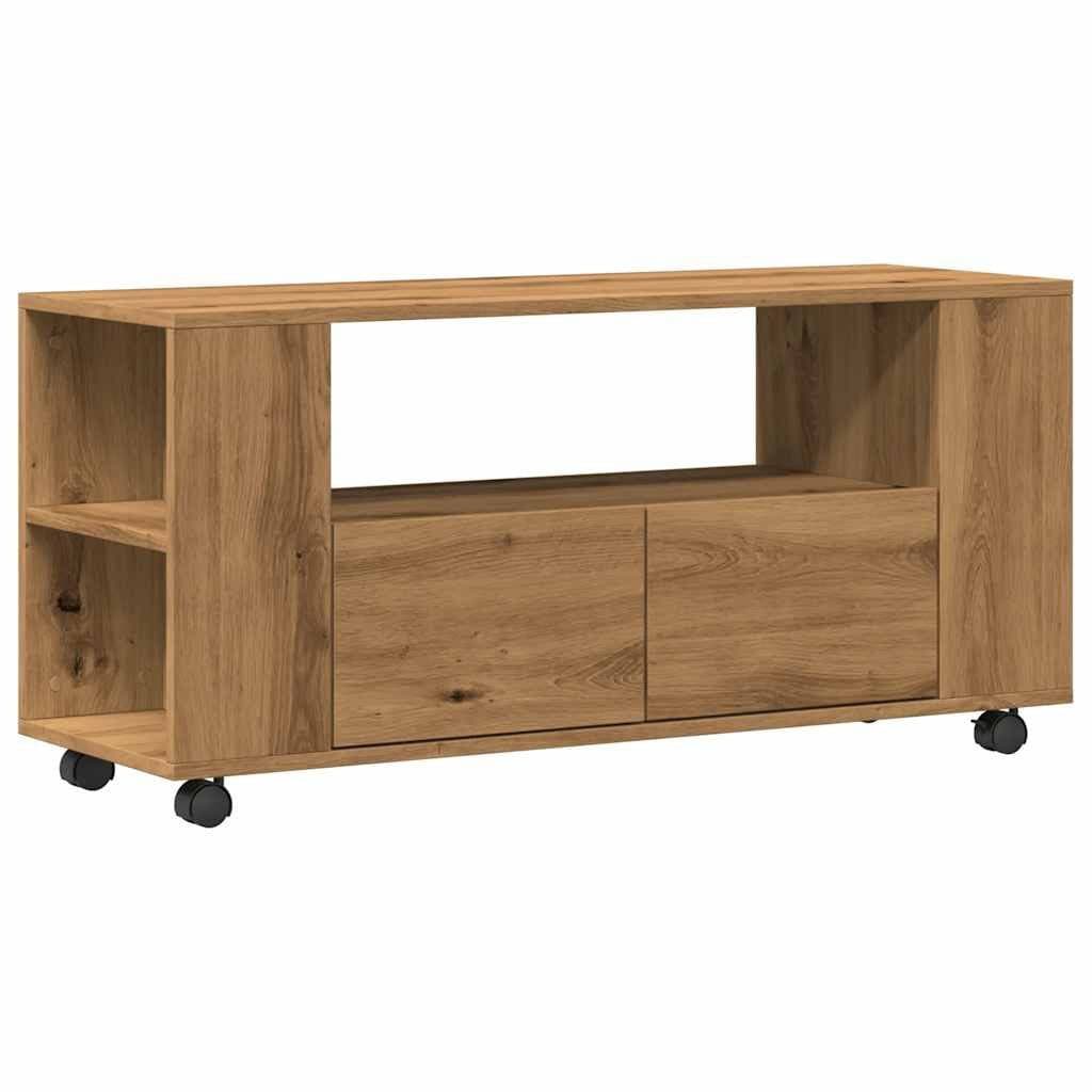 vidaXL TV-Schrank mit Rollen Artisan-Eiche - Bild 2