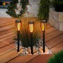 esotec Solarfackel Lorenzo 3er-Set Schwarz LED Gartenleuchte Bild 2