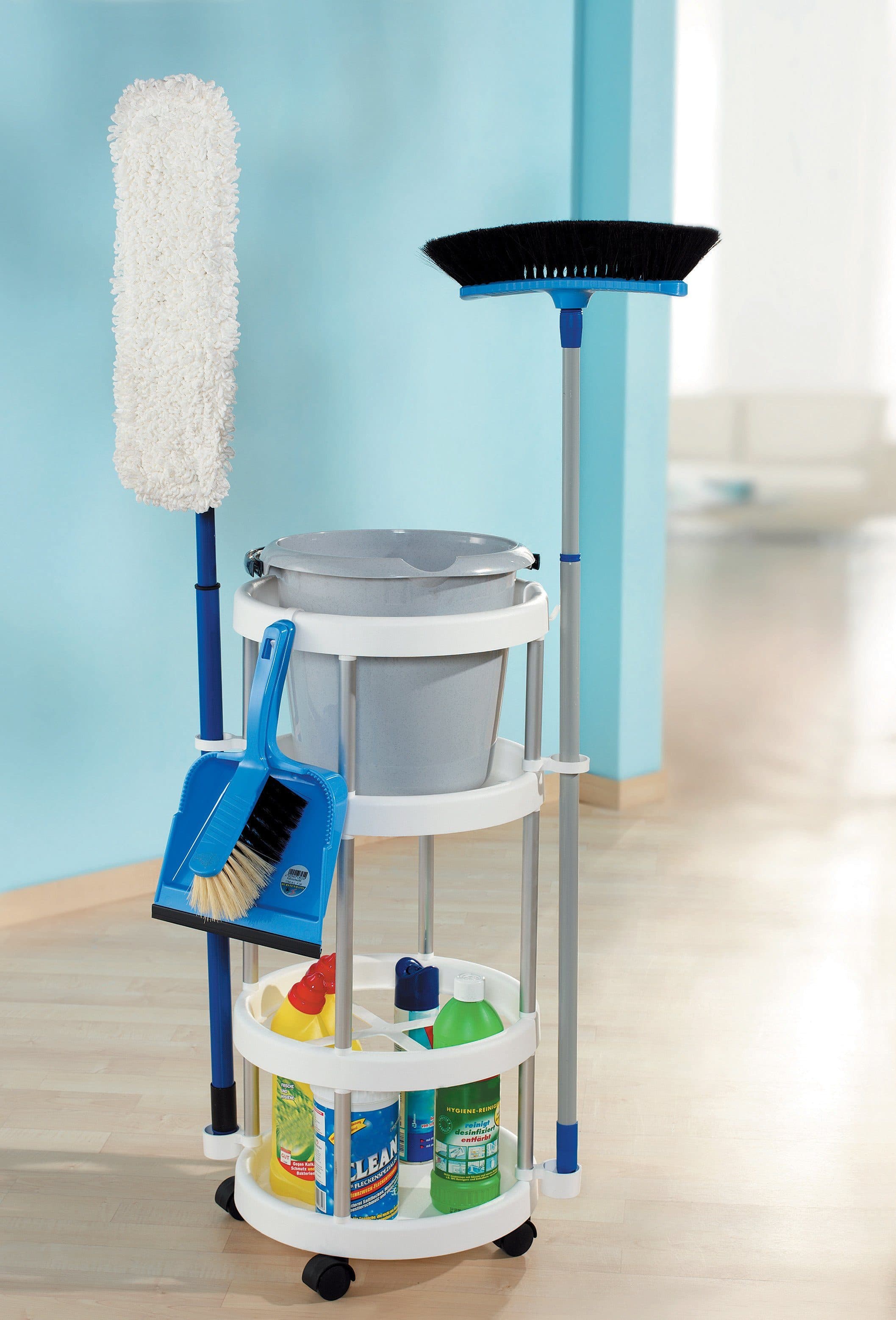 RUCO Regalwagen Aluminium Weiß für Putzutensilien