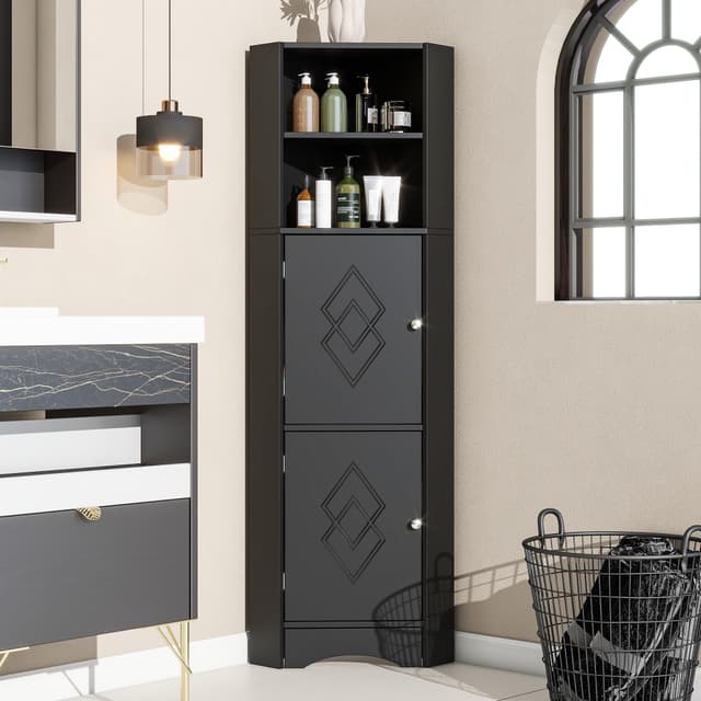 TavilaEcon Eckschrank Badmöbel Plug-and-Play Montage