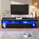 HAUSS SPOLE LED-Hochglanz-TV-Schrank 70 Zoll Schwarz Bild 2