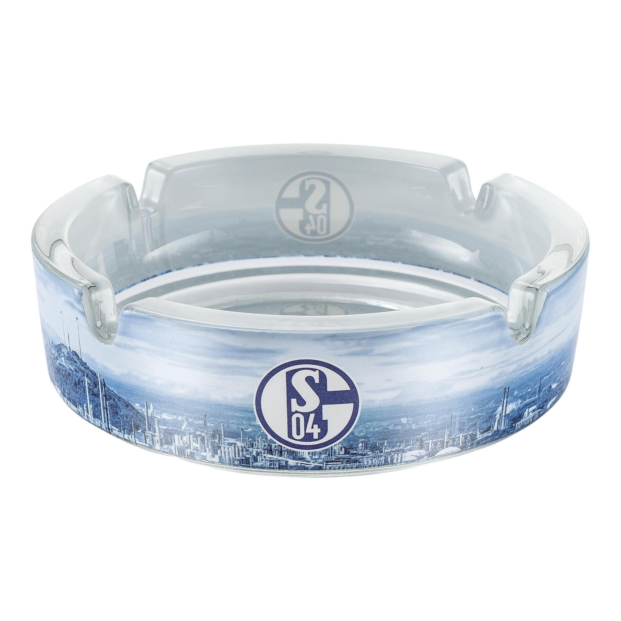 FC Schalke 04 Deko-Glas Aschenbecher Weiß/Blau