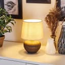 hofstein Tischleuchte Braun Keramik Stoff LED E14 Modern Bild 2