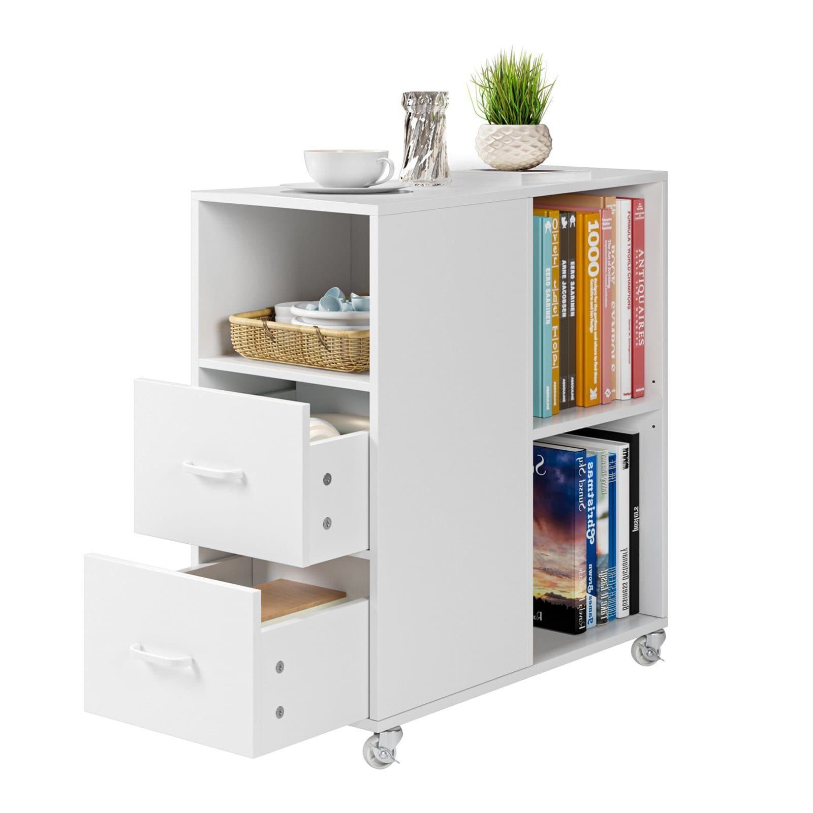 HOMECHO Rollwagen Aktenschrank mit Schubladen Büroschrank auf Rollen - Bild 2