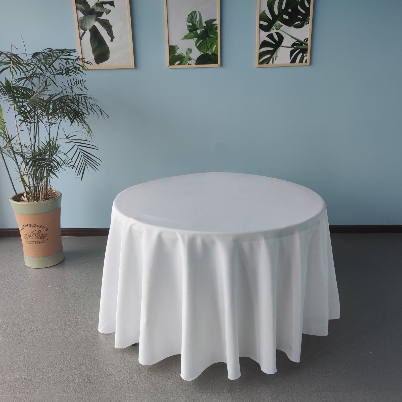 Jirex Trading Company Luxuriöse Runde Tischdecke Polyester Weiß