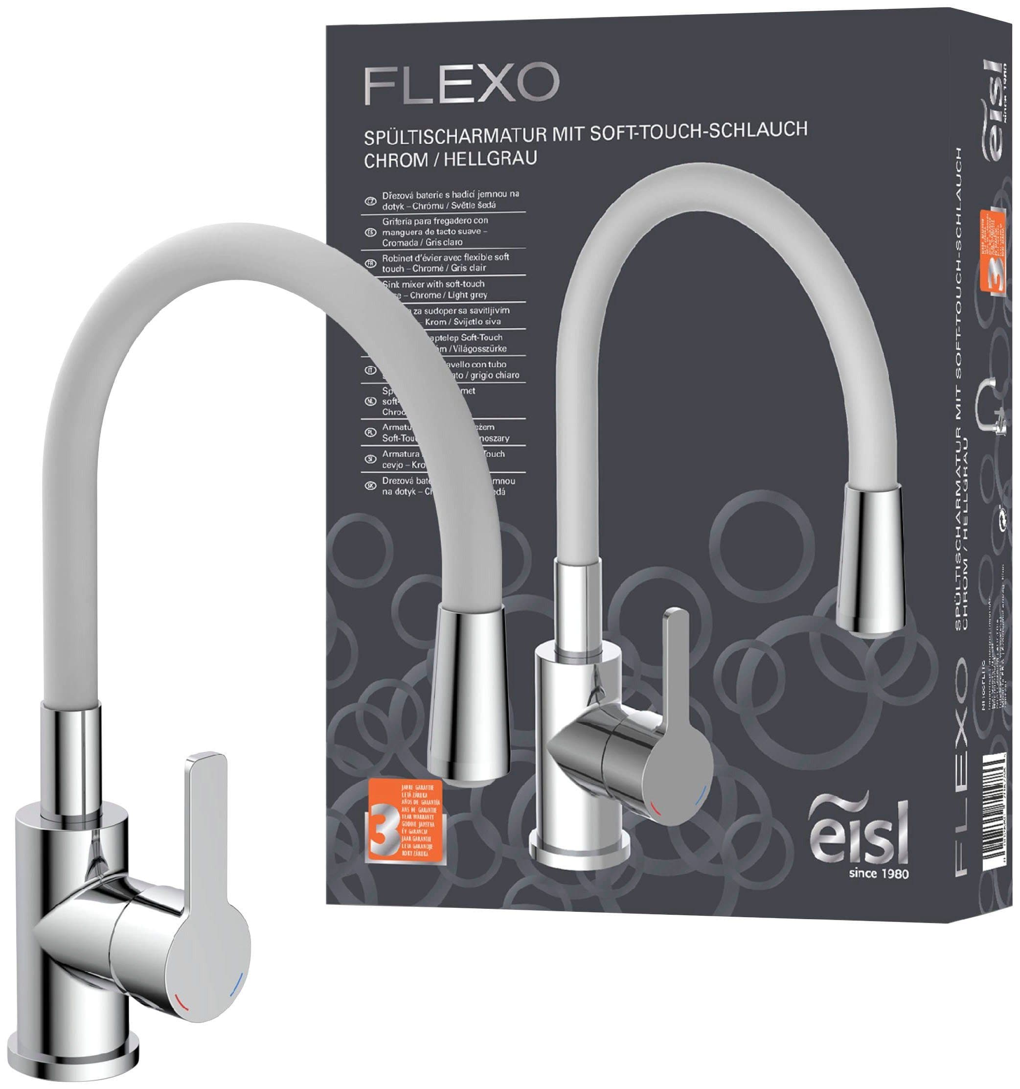 EISL Flexo Spültischarmatur Grau Chrom 360° schwenkbar Eco-Click - Bild 2