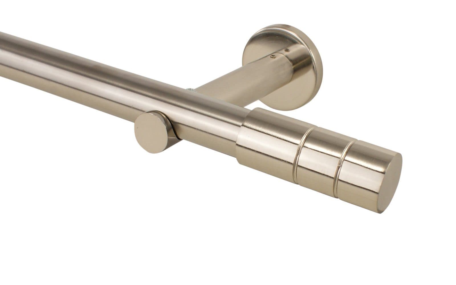 iso-design Gardinenstange 25 mm Metall Edelstahl Wandmontage