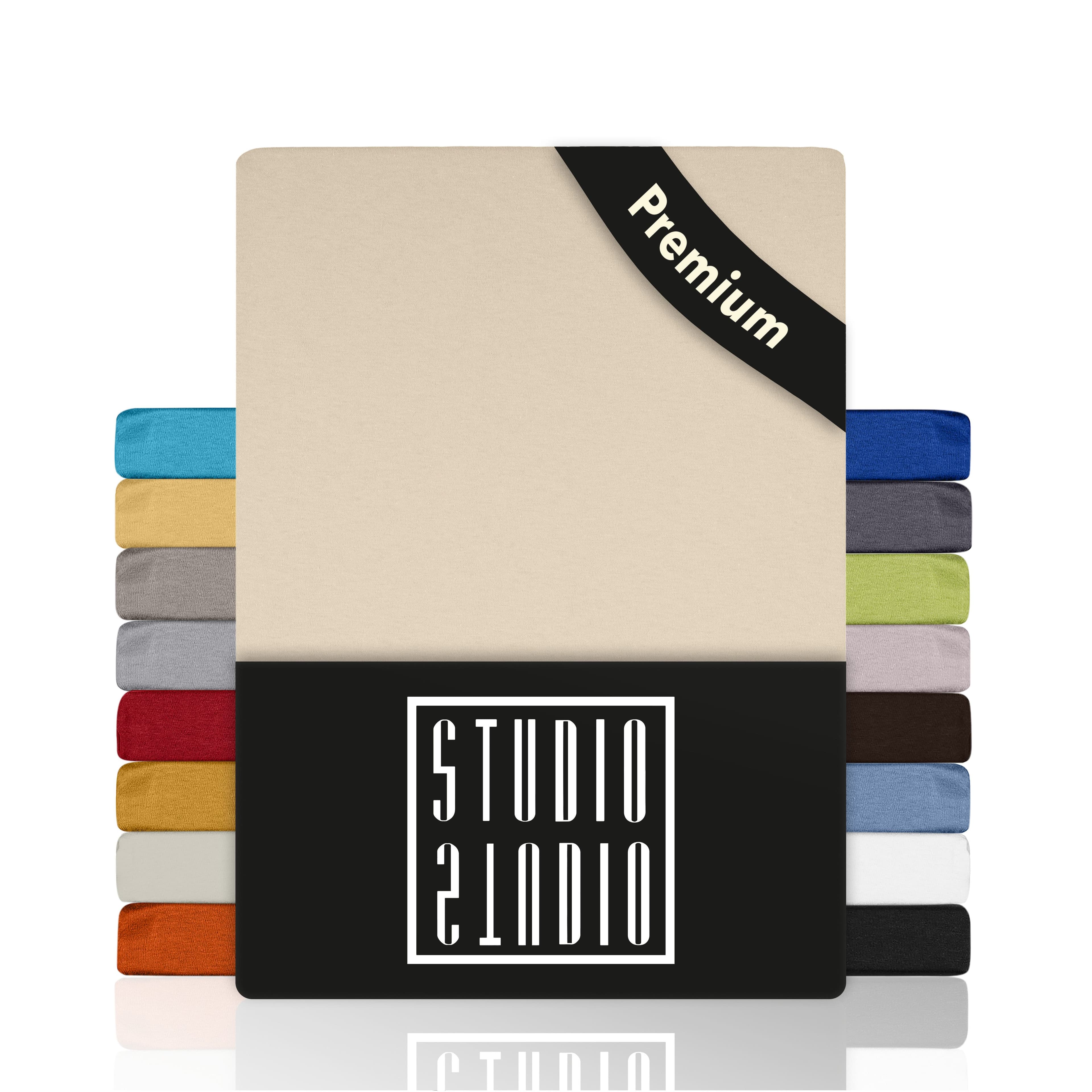 STUDIO Spannbettlaken Premium Jersey Creme 140x200 - Bild 2