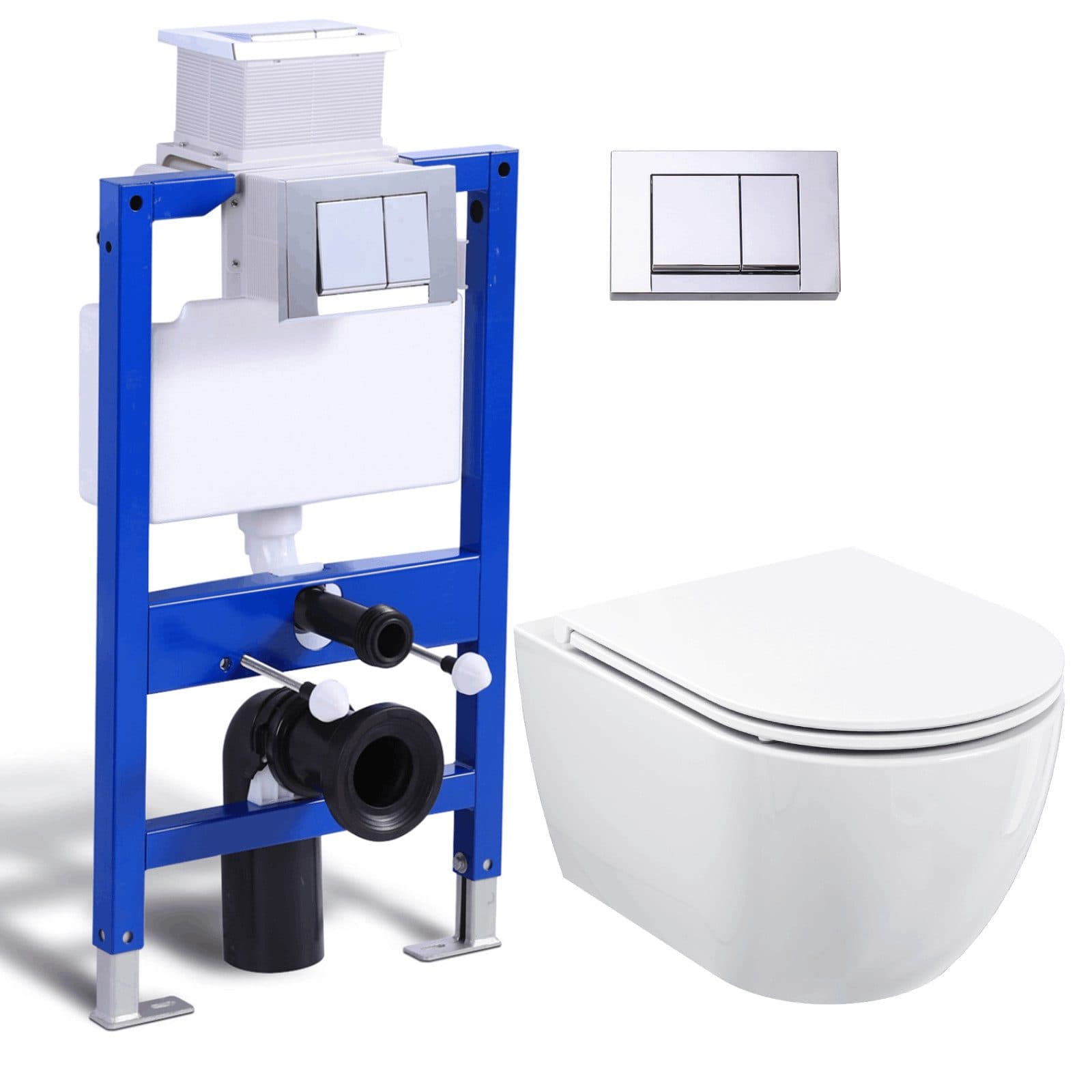HOROW Vorwandelement WC Komplettset mit Absenkautomatik und 2-Mengen-Spülung - Bild 2