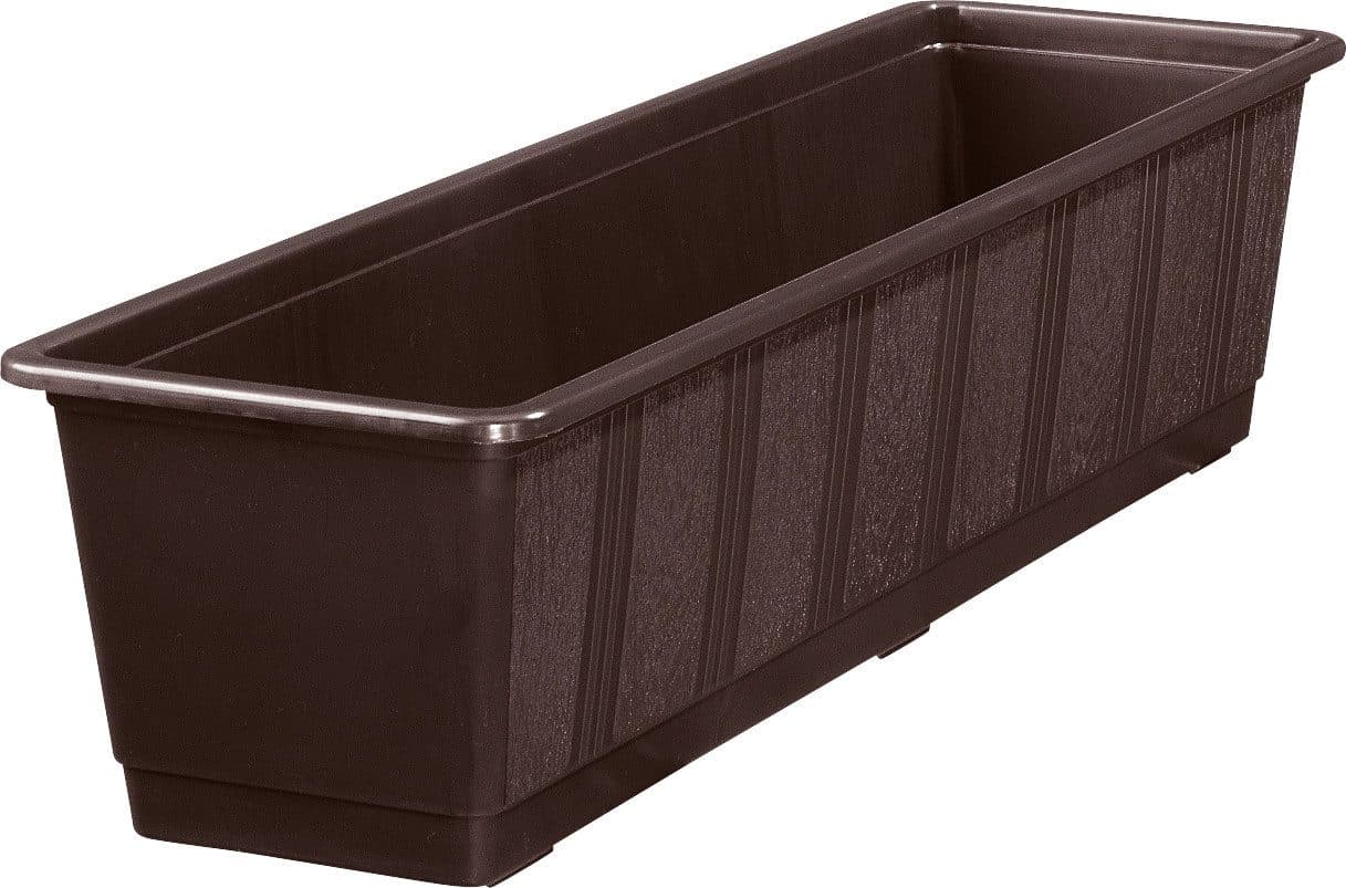 Geli Blumenkasten Kunststoff 60x17x14 cm Braun Holzstruktur