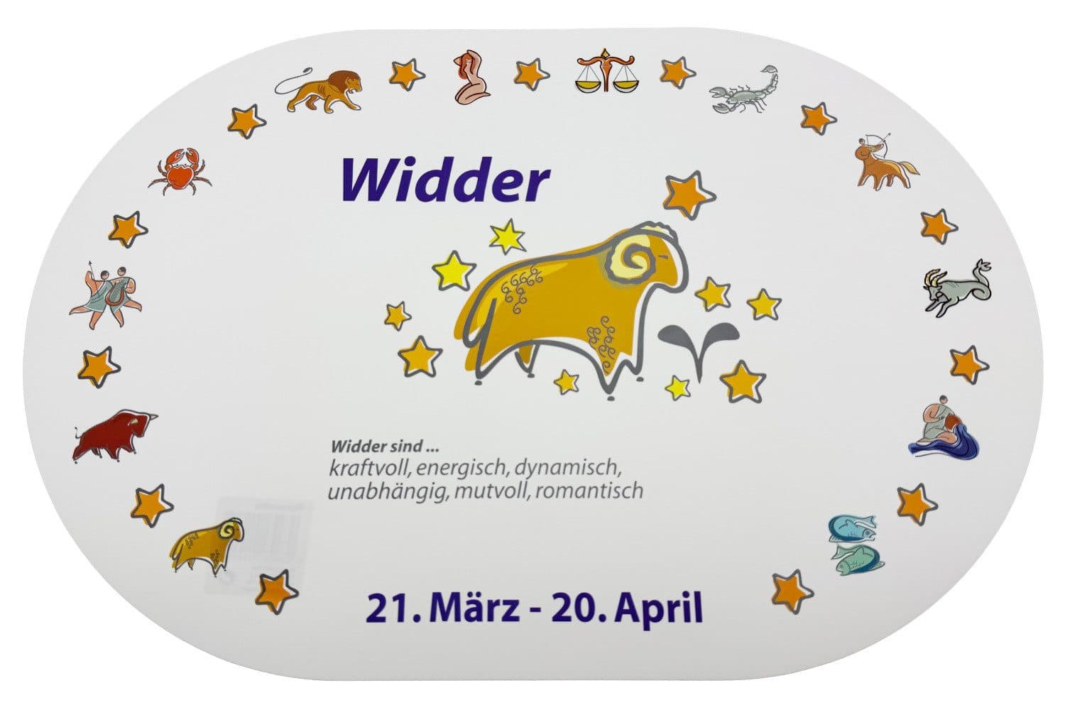 varivendo Platzmatte Widder Sternzeichen Schwarz