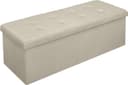 Woltu Sitzhocker mit Stauraum 110cm Beige Klappbar Leinen Bild 2
