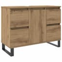 vidaXL Badezimmerspiegelschrank Artisan-Eiche mit Eisen-Beinen Bild 2