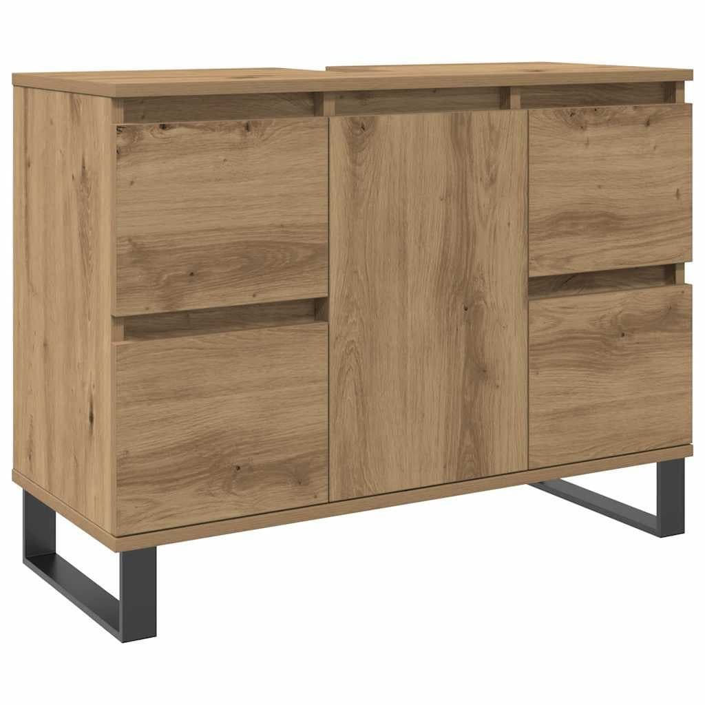 vidaXL Badezimmerspiegelschrank Artisan-Eiche mit Eisen-Beinen - Bild 2