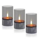 kisidus LED-Kerze Flammenlose LED Kerzen 3D-Docht 3er Set Ø 7.5cm x 12.5cm Bild 2