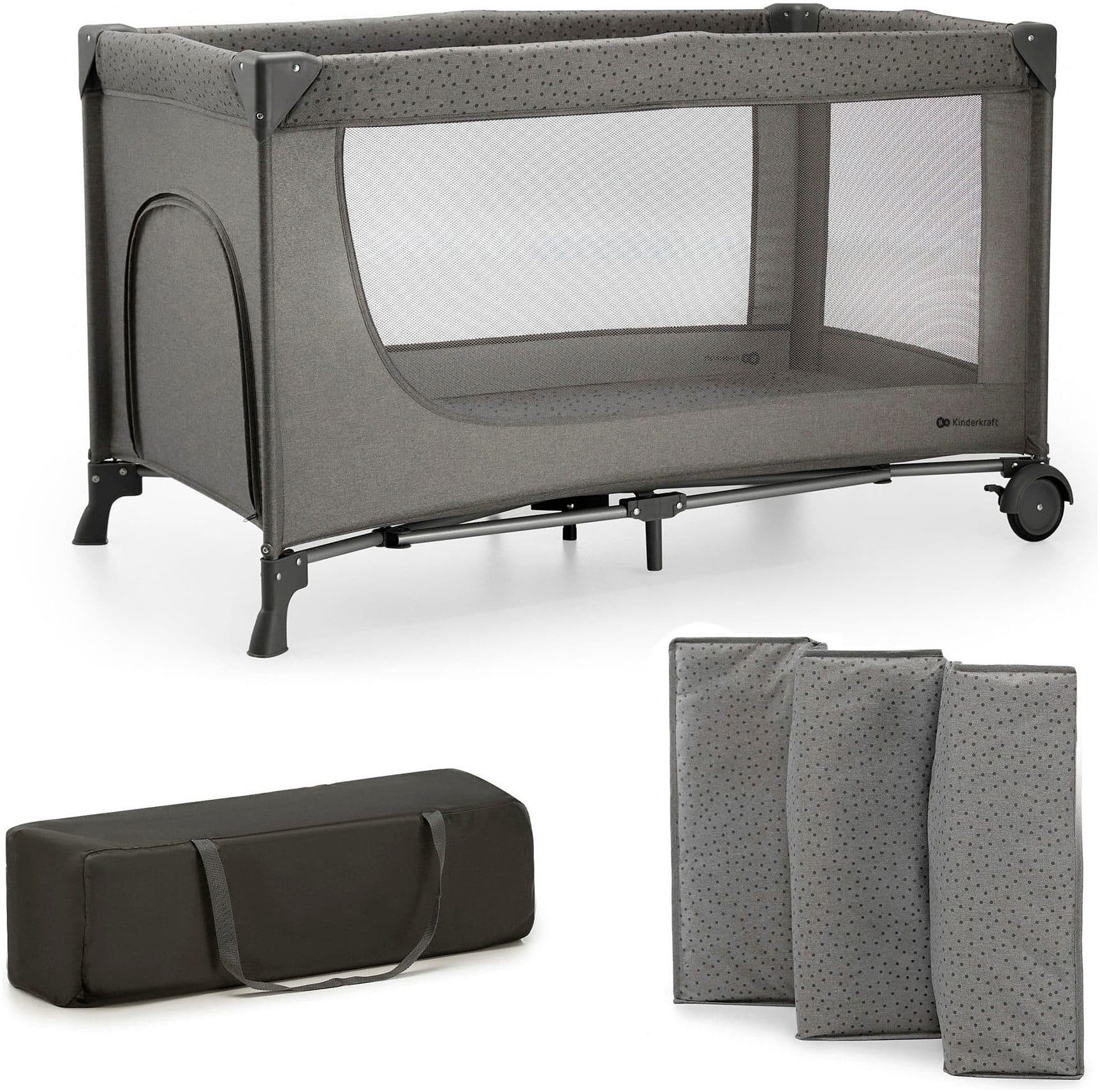 Kinderkraft Baby-Reisebett JOY 2 Grau 2-in-1 Klappbar - Bild 2