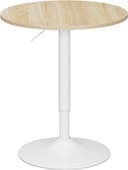 Woltu Bartisch höhenverstellbar MDF Metall Weiß/Helle Eiche Bild 2