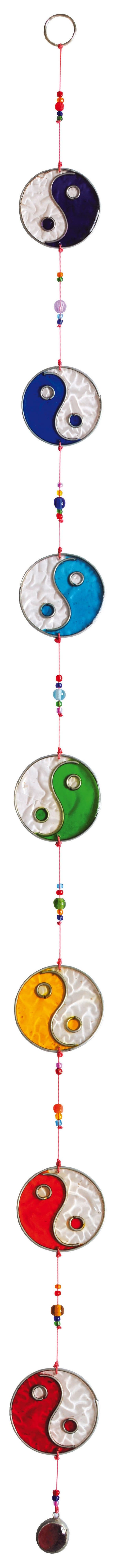 Saraswati Hängedekoration Suncatcher "7er Yin Yang" Fiberglas Bunt