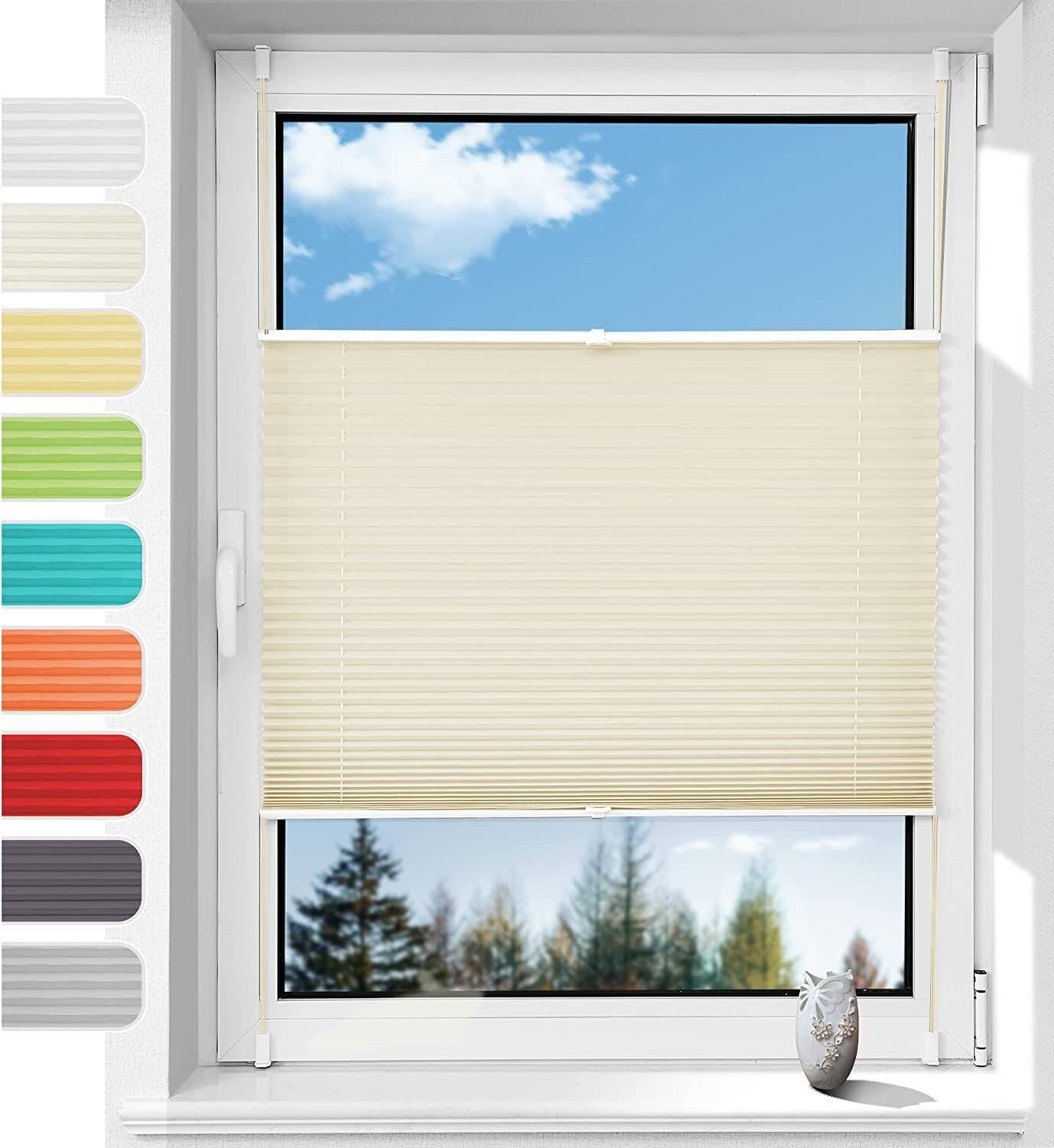 OUBO Plissee Klemmfix Beige Lichtdurchlässig - Bild 2