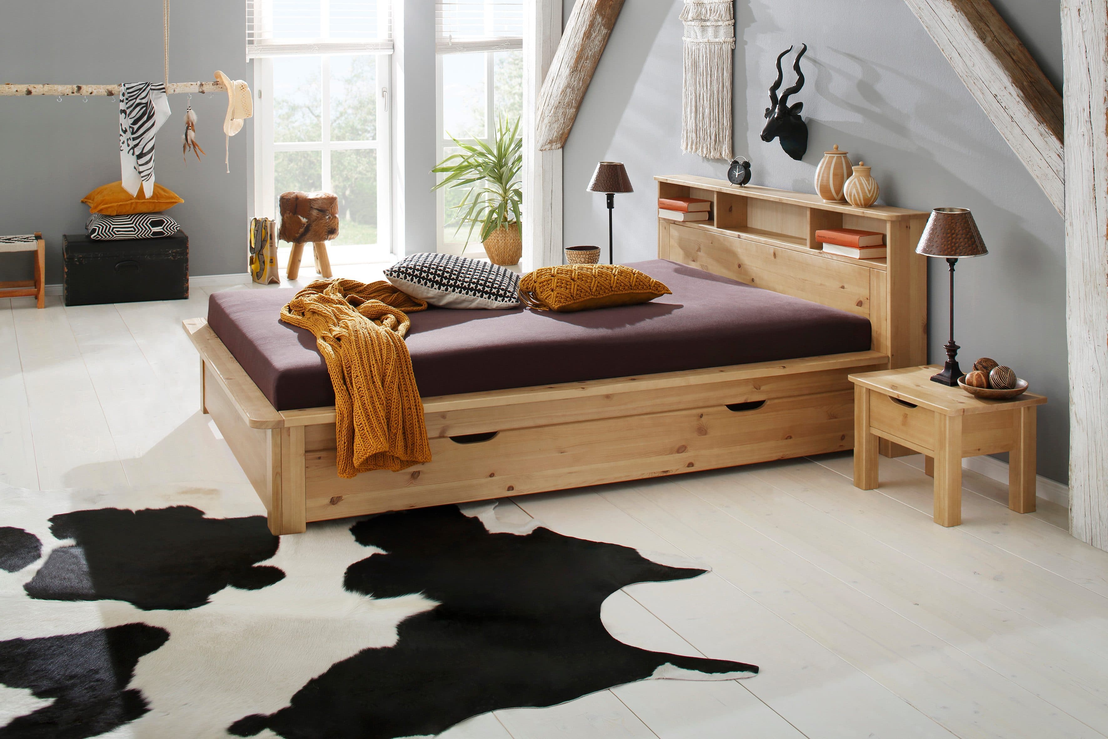 OTTO HOME Kero Massivholzbett mit Stauraum Honigfarben - Bild 2