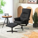 HOMCOM Relaxsessel mit Hocker Schwarz Liegefunktion Wippfunktion Bild 2