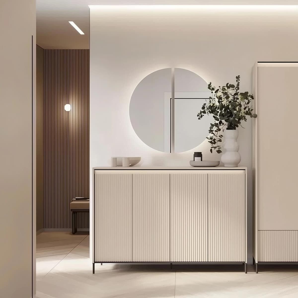 Compleo Kommode + Spiegel Set Beige Modern Design - Bild 2