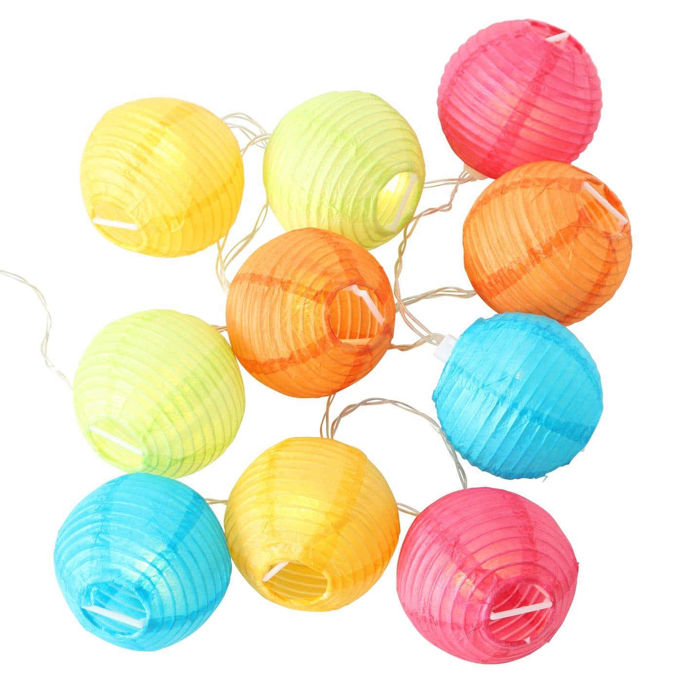 BOLTZE LED-Lichterkette 10 bunt Lampion 185 cm