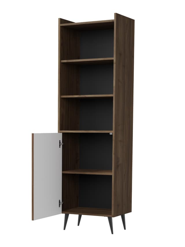 Compleo Bücherregal Standregal - Elegantes Design, Push-to-Open, Schwarz