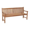Outdoor Gartenbank KAMPEN 3-Sitzer Braun Teakholz massiv Bild 2