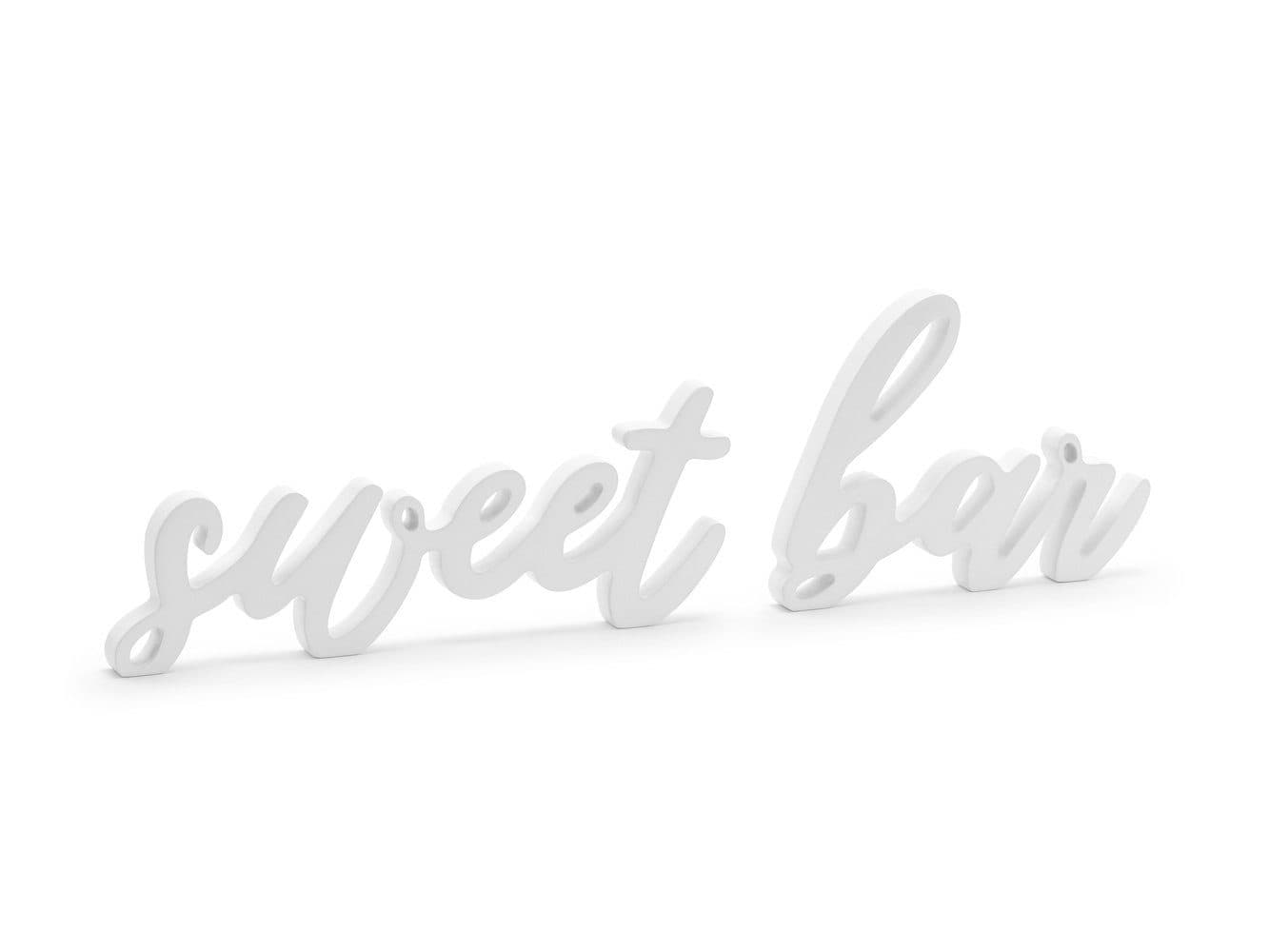 partydeco Dekofigur Sweet bar 2-tlg. Weiß Holz Aufsteller