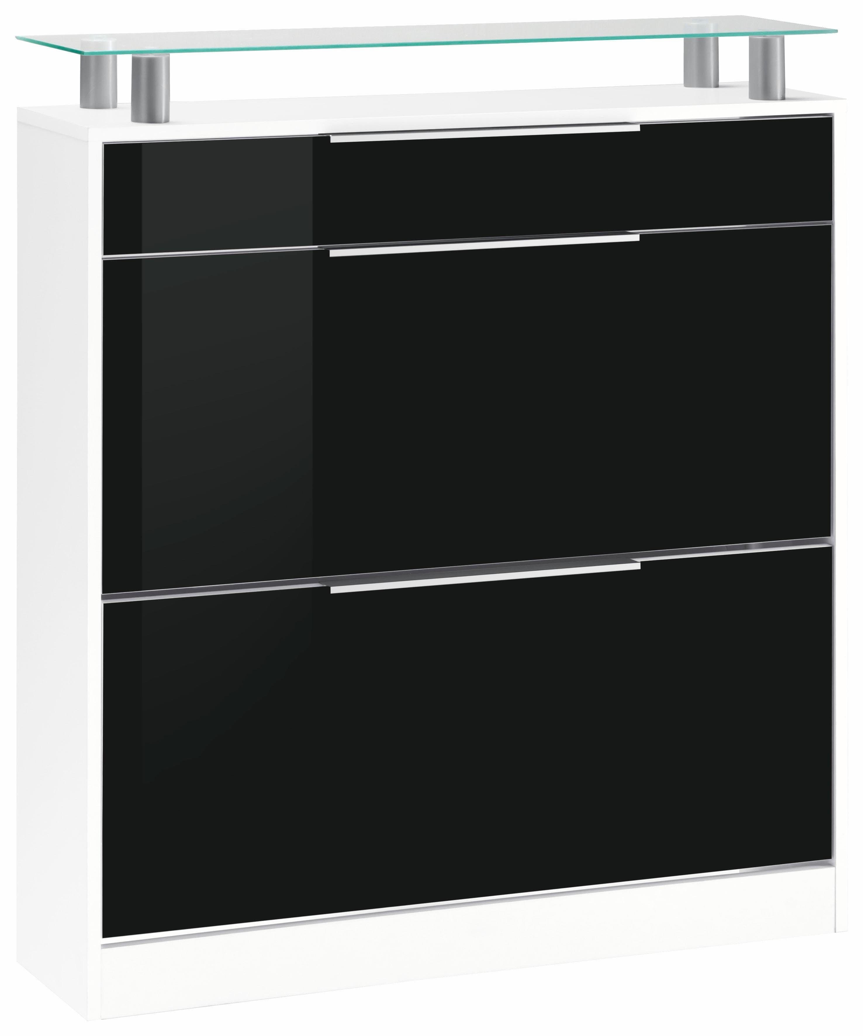 BORCHARDT MÖBEL Schuhschrank Oliva Schwarz Weiß Matt Hochglanz - Bild 2