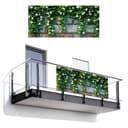 MuchoWow Balkonsichtschutz Efeu Grün Weiß Grau PVC Windschutz Bild 2