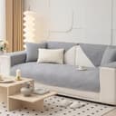 TUWENA Sofahusse Sofaüberzug Waschbar Baumwolle Grau Bild 2
