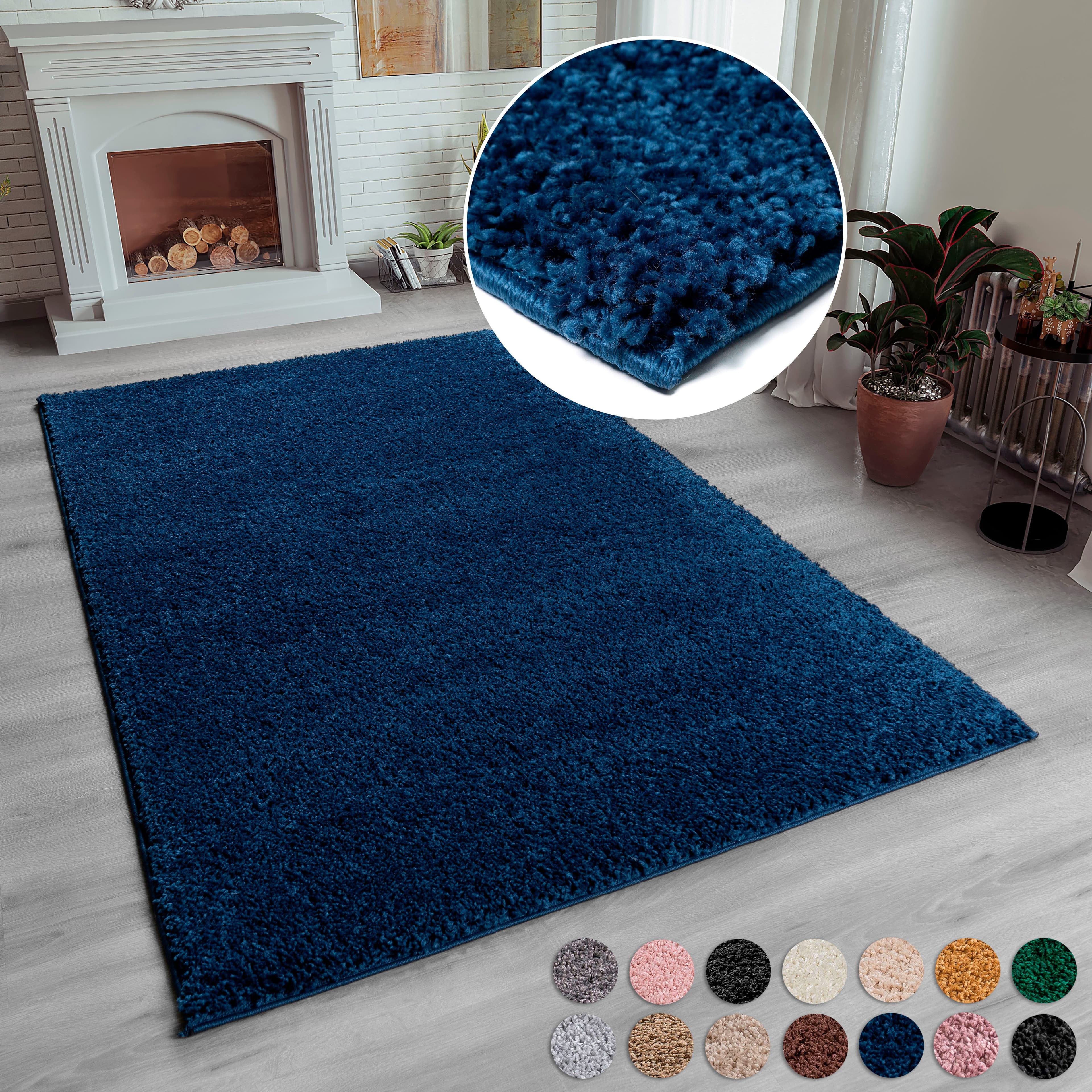 OTTO home Hochflor-Teppich Viva Shaggy Dunkelblau Uni - Bild 2
