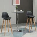 HOMCOM Barhocker 2er-Set Kunstleder Schwarz Bild 2