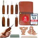 Eli Schnitzwerkzeug Set 11-tlg. Rostfreier Stahl Walnussholzgriffe Bild 2