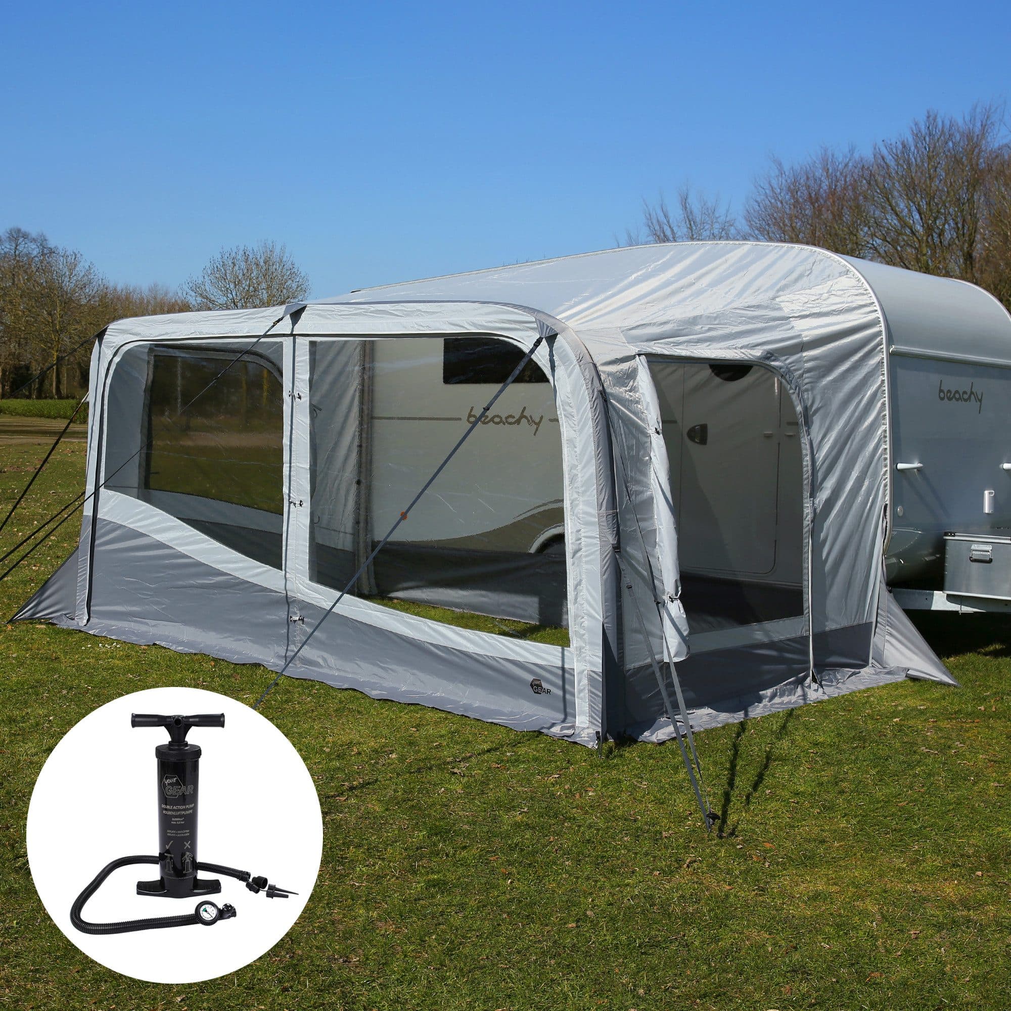 yourGEAR Brela Air 360 Aufblasbares Wohnwagenvorzelt Grau - Bild 2